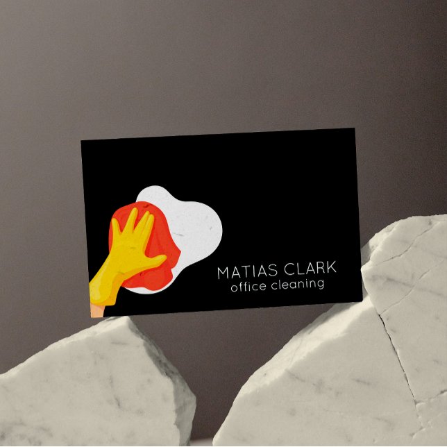 Cartão De Visita Serviços De Limpeza Qr Code Cartoon Comercial (Cleaning Services Qr Code Cartoon Commercial Business Card)