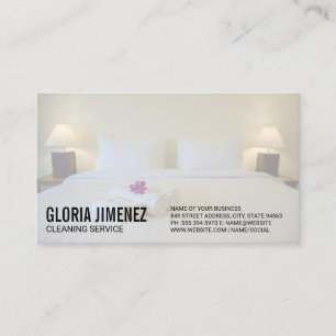 Cartão De Visita Serviços de Limpeza  Quarto Hotel