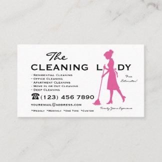 Cartão De Visita Serviços de Limpeza Residencial The Cleaning Lady