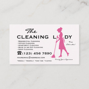 Cartão De Visita Serviços de Limpeza Residencial The Cleaning Lady
