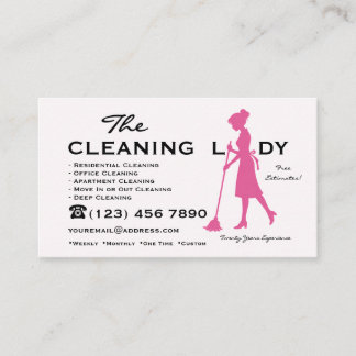 Cartão De Visita Serviços de Limpeza Residencial The Cleaning Lady