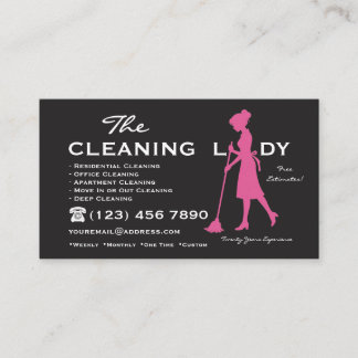 Cartão De Visita Serviços de Limpeza Residencial The Cleaning Lady
