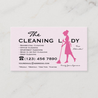 Cartão De Visita Serviços de Limpeza Residencial The Cleaning Lady