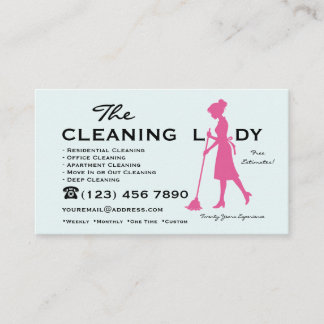 Cartão De Visita Serviços de Limpeza Residencial The Cleaning Lady