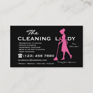 Cartão De Visita Serviços de Limpeza Residencial The Cleaning Lady