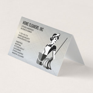 Cartão De Visita Serviços de Limpeza Serviço Maid Janitor