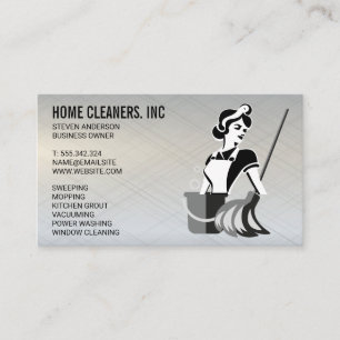 Cartão De Visita Serviços de Limpeza Serviço Maid Janitor