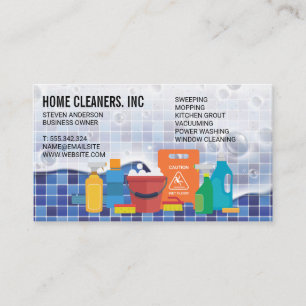 Cartão De Visita Serviços de Limpeza   Serviço Maid   Suds de sabão