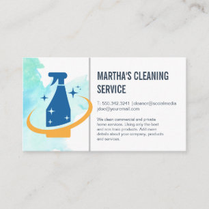 Cartão De Visita Serviços de Limpeza   Spray