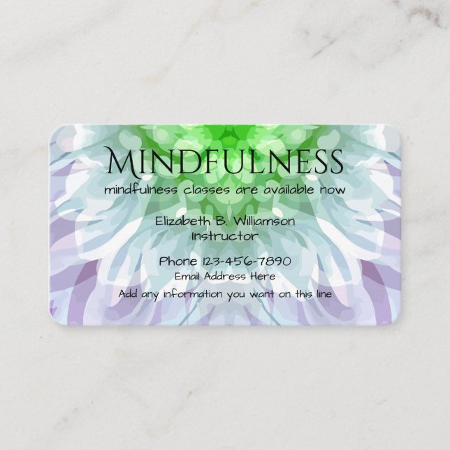 Cartão De Visita Serviços de Mindfulness Design (Frente)