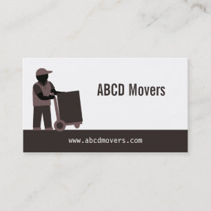 Cartão De Visita Serviços de Mudanças Modern Mover Logística Marrom