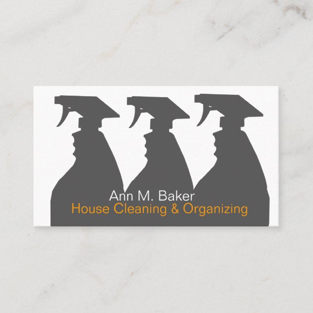 Cartão De Visita Serviços de organização da limpeza da casa (Frente)
