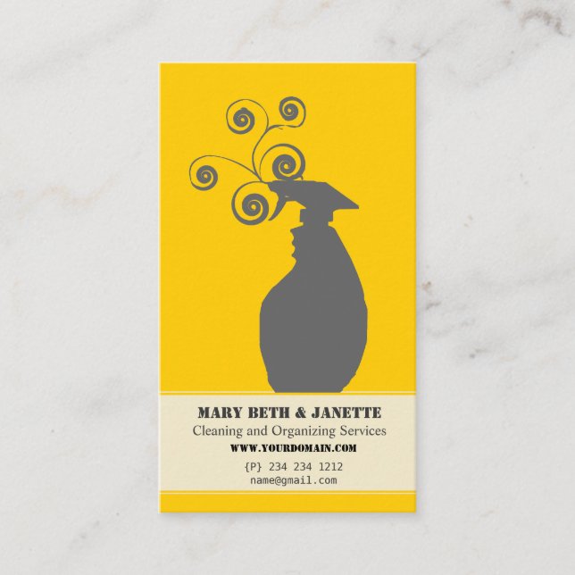 Cartão De Visita Serviços de organização de agregados familiares (Frente)