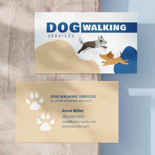 Cartão De Visita Serviços de Passeio de Cachorro Fofo / Caminhada