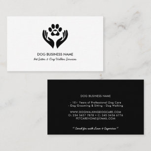Cartão De Visita Serviços de Pet Sitter Elegantes