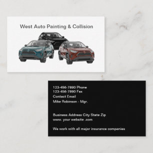 Cartão De Visita Serviços de Pintura Automotiva e Colisão