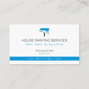 Cartão De Visita Serviços de pintura em casa   Paint Rollel