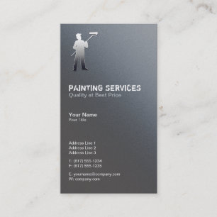 Cartão De Visita Serviços de pintura Prata para pintores