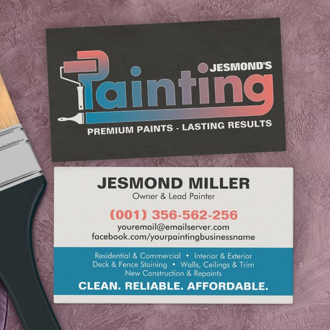 Cartão De Visita Serviços de pintura profissional - Barramento do p (Criador carregado)