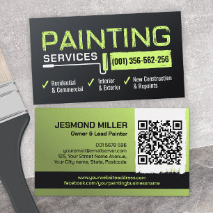 Cartão De Visita Serviços de pintura profissional - Pintor de casas