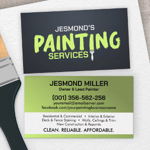 Cartão De Visita Serviços de pintura profissional - Pintor de casas
