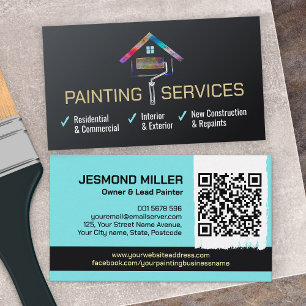 Cartão De Visita Serviços de pintura profissional - Pintor de casas