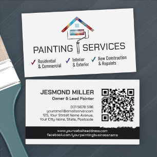 Cartão De Visita Serviços de pintura profissional - Pintor de casas