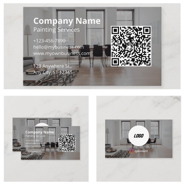 Cartão De Visita Serviços de pintura Seu Logotipo Aqui (Painting Services Your Logo Here Business Card
)