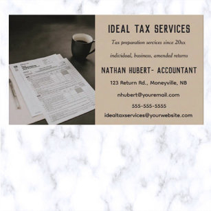 Cartão De Visita Serviços de Preparação de Imposto Editáveis