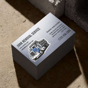 CARTÃO DE VISITA SERVIÇOS DE REMOÇÃO DE LIXO HAULING PRATA