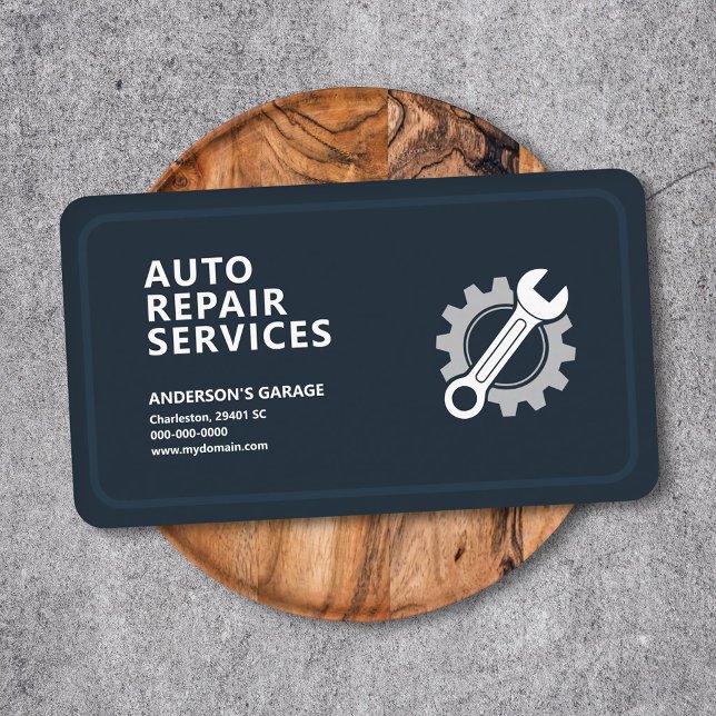 Cartão De Visita Serviços de Reparo Automotivo (Auto Repair Services Business Card)