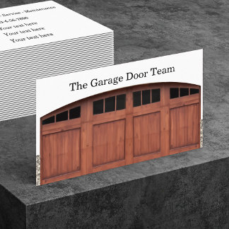 Cartão De Visita Serviços de reparo de porta de garagem lado a lado