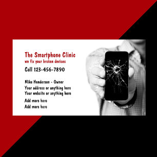 Cartão De Visita Serviços de reparo de telefones celulares