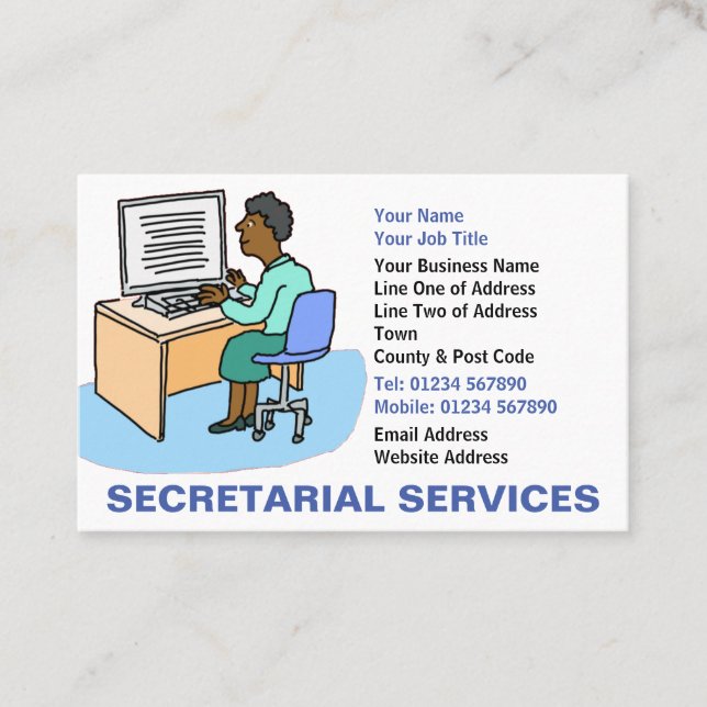 Cartão De Visita Serviços de secretariado para mulheres negras (Frente)