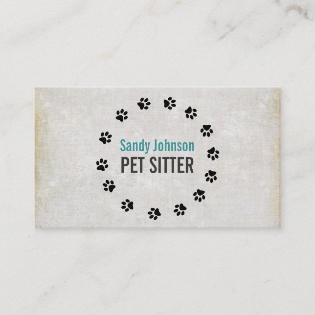 Cartão De Visita Serviços de Sessão Pet Sitter (Frente)
