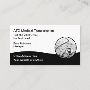 Cartão De Visita Serviços de Transcrição Médica Modernos