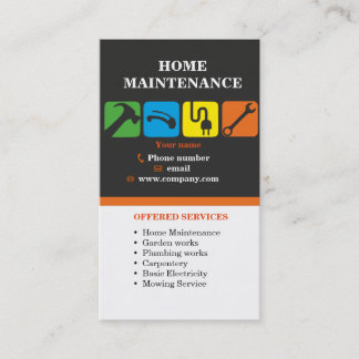 Cartão De Visita Serviços do trabalhador manual, manutenção home