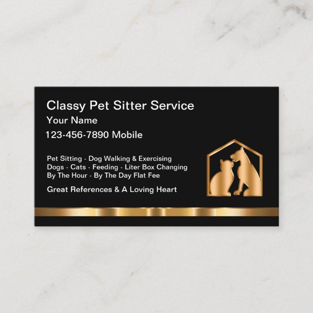 Cartão De Visita Serviços domésticos Classy Pet Sitter (Frente)