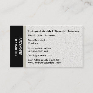 Cartão De Visita Serviços financeiros