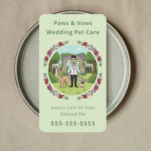 Cartão De Visita Serviços Florais de Pet para Casamento Cuidados co
