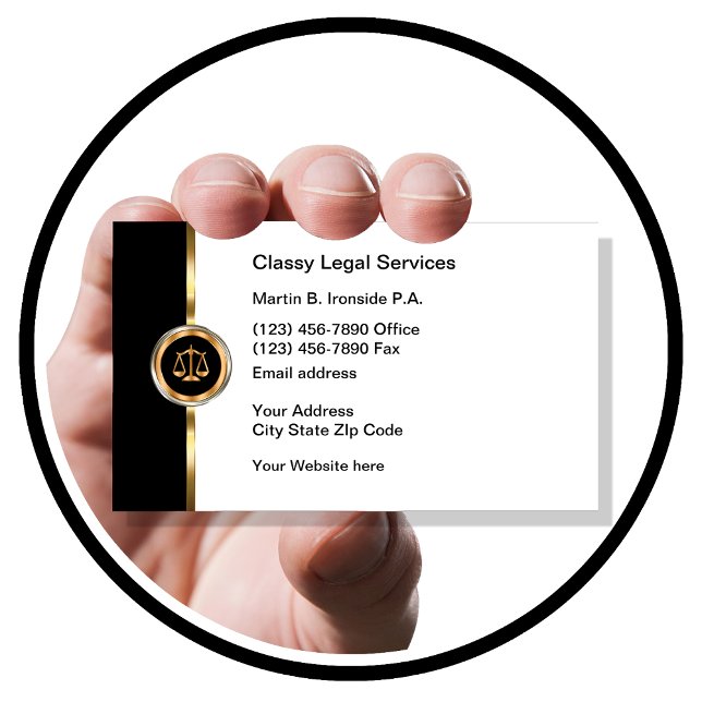 Cartão De Visita Serviços Jurídicos do Classy Attorney (Criador carregado)