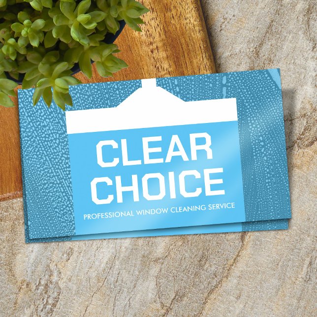 Cartão De Visita Serviços legal de limpeza mínima de janelas (Criador carregado)