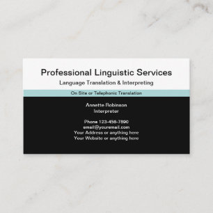 Cartão De Visita Serviços Linguísticos Profissionais Tradutor