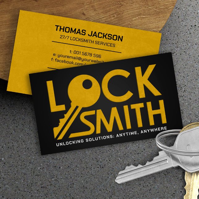 Cartão De Visita Serviços Locksmith (Criador carregado)