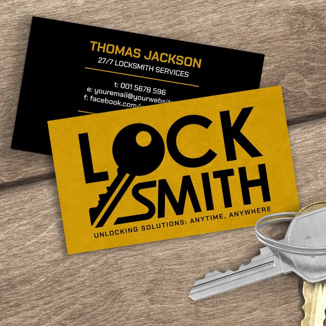 Cartão De Visita Serviços Locksmith (Criador carregado)