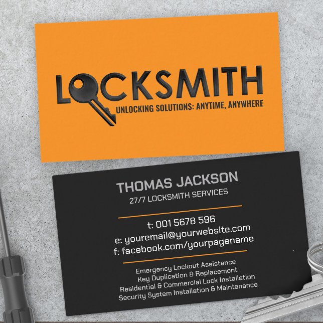 Cartão De Visita Serviços Locksmith (Criador carregado)