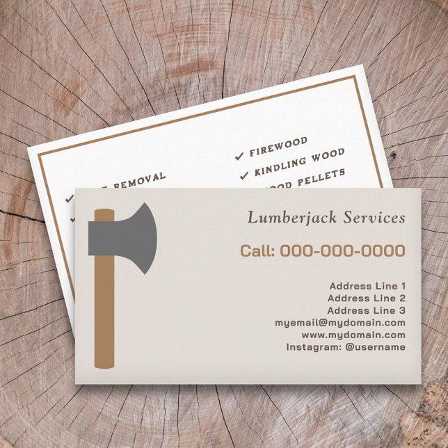 Cartão De Visita Serviços Lumberjack (Lumberjack Services Business Card)