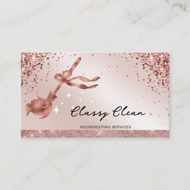 Cartão De Visita Serviços modernos de limpeza de lentes (Frente)