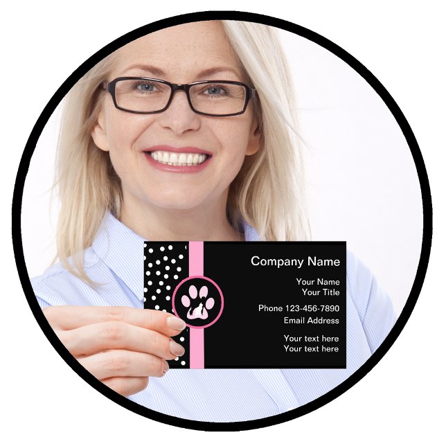 Cartão De Visita Serviços na moda do animal de estimação (Criador carregado)