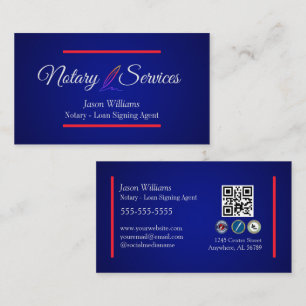 Cartão De Visita Serviços Notários Azuis Modernos